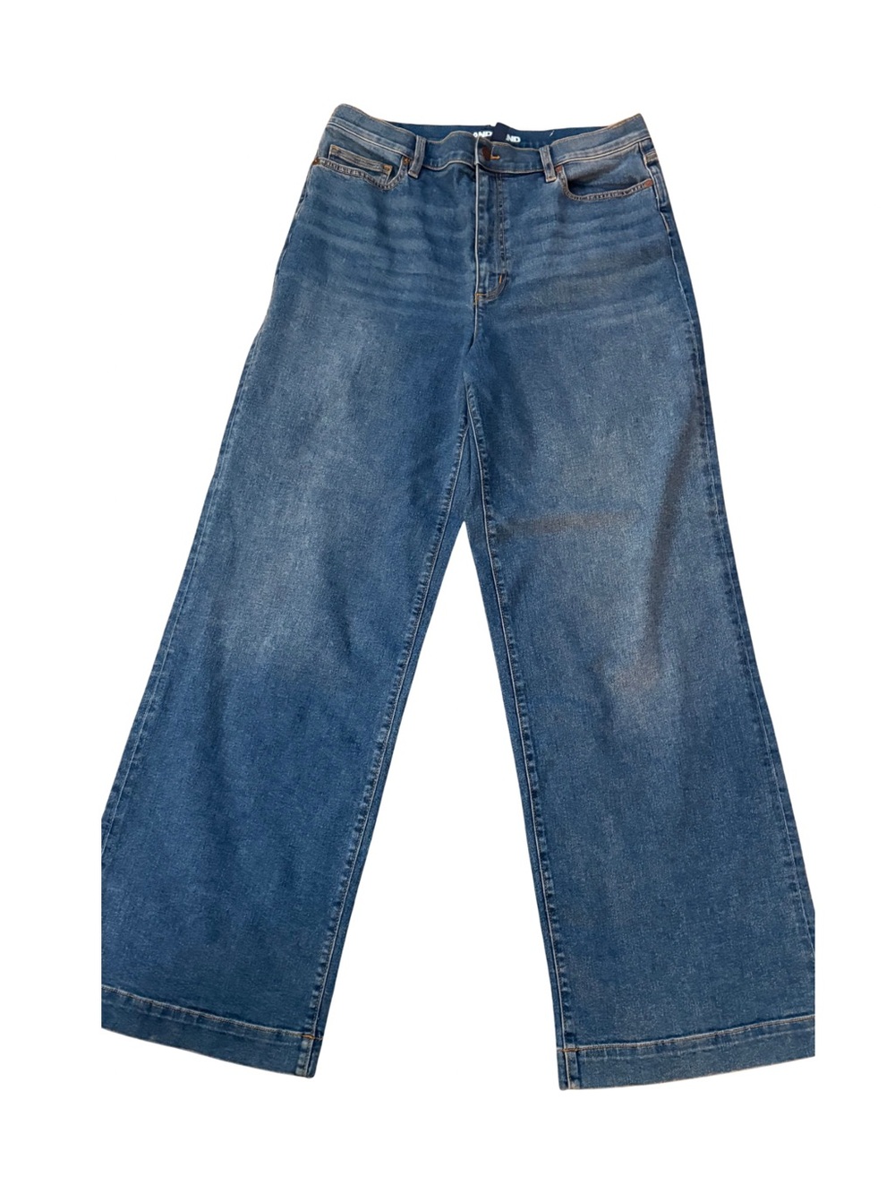 Lands’ End High Rise Wide Leg Jeans Women’s Medium Wash Denim Sz 16 Tall Long